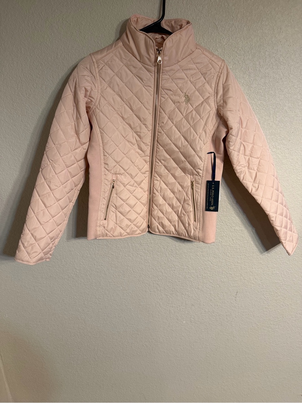 U.S. Polo Assn. Women's Quilted Light Pink Puffer Jacket
